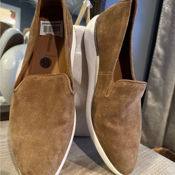 Johnston & Murphy Brown Suede Slip-On Loafers - Picture 3 of 7